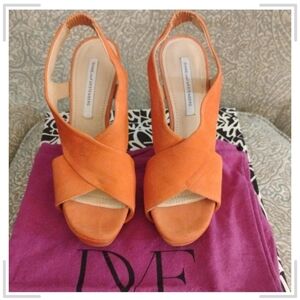 Diane Von Furstenberg Vibrant Orange Heels